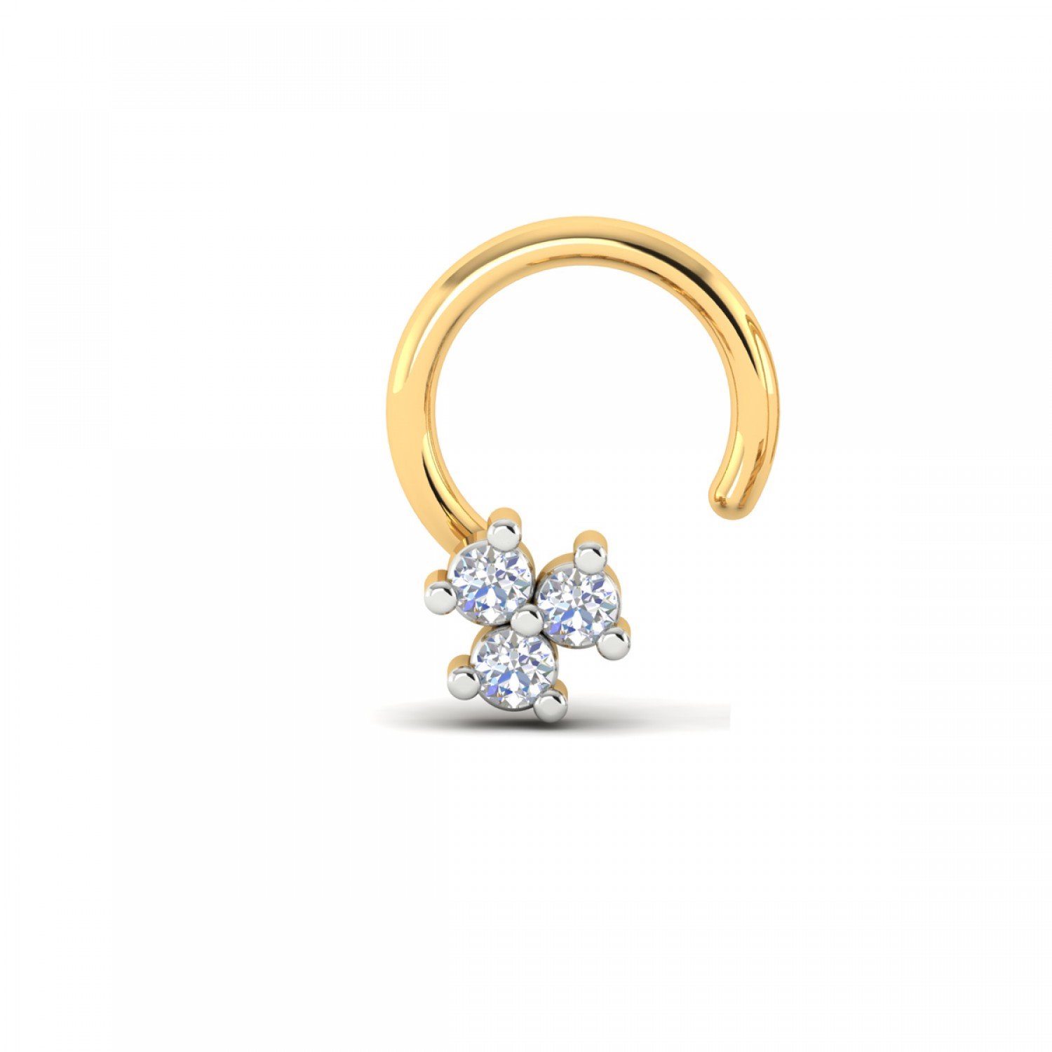 Over Cross Diamond Nose Pin