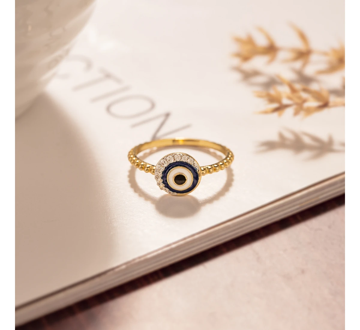 Amulet Evil Eye Diamond Ring