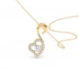 Gold Zircon Swan Pendant With Link Chain